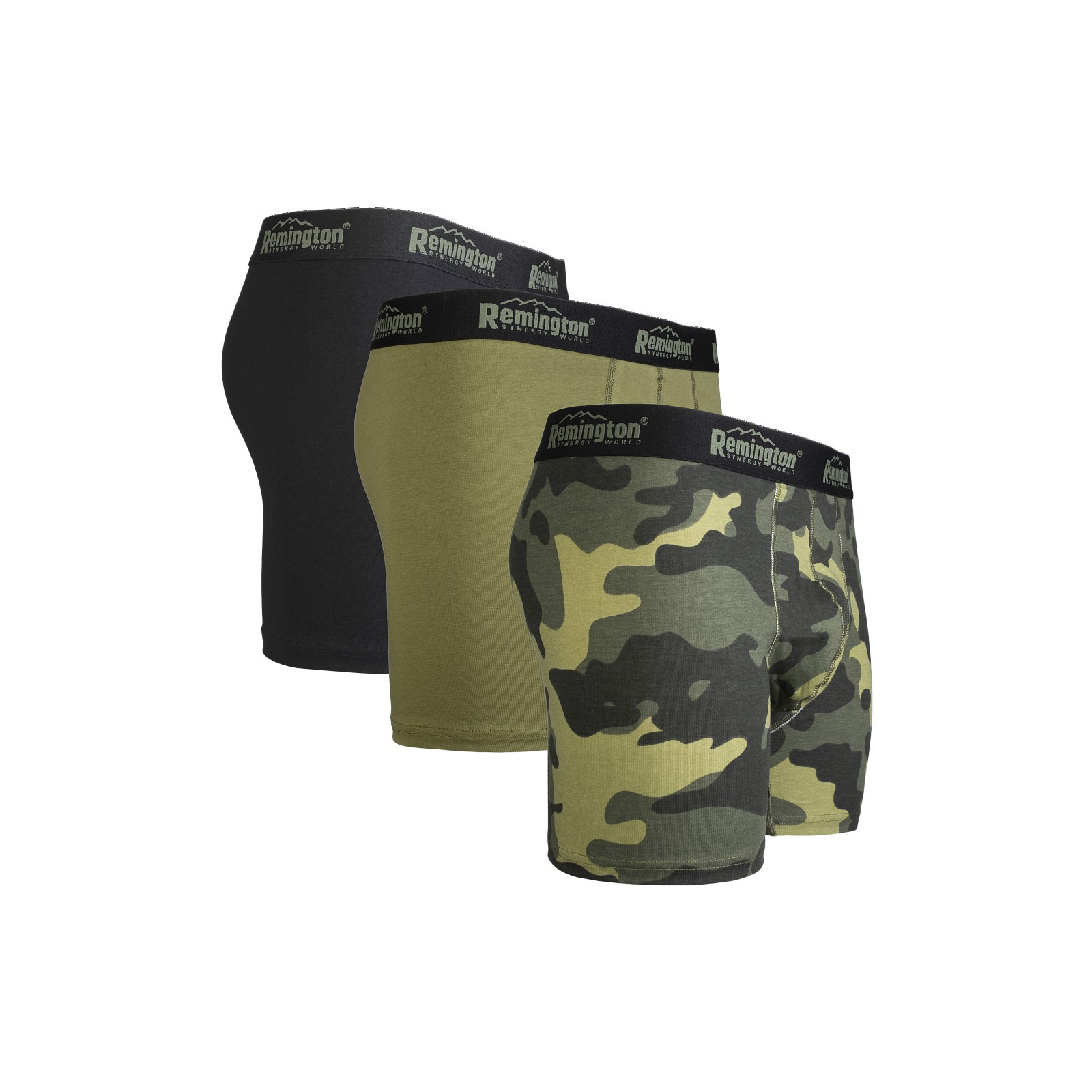 Pack de boxers Remington homme vert m&eacute;lang&eacute;s